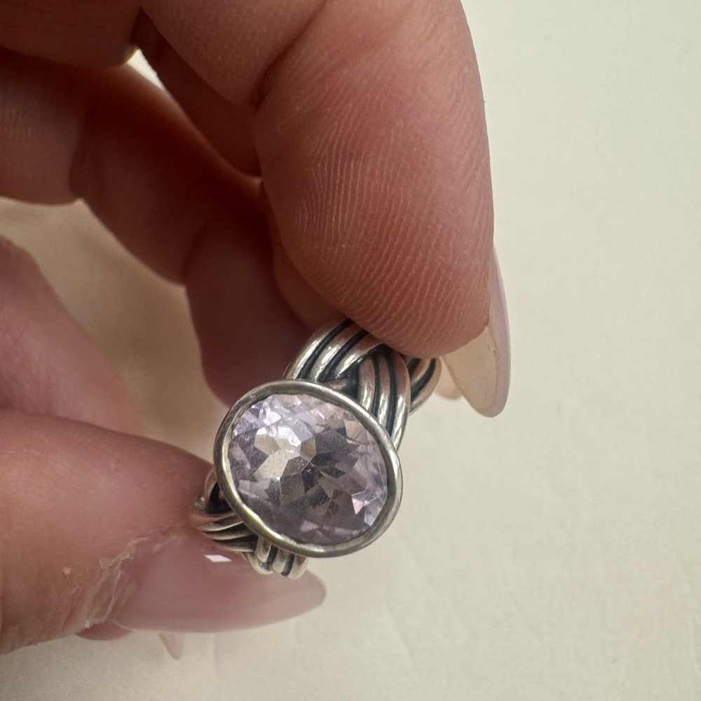 PANDORA RARE Retired Sterling Silver ALE Braided Amethyst Ring Size 7 9.5g - Picture 9 of 16